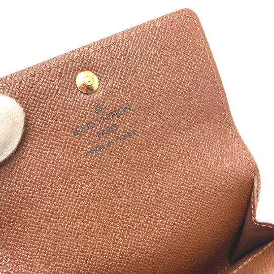 LOUIS VUITTON Coin case M61930 Monogram canvas Brown Monogram Portonet Plat Women Used Authentic