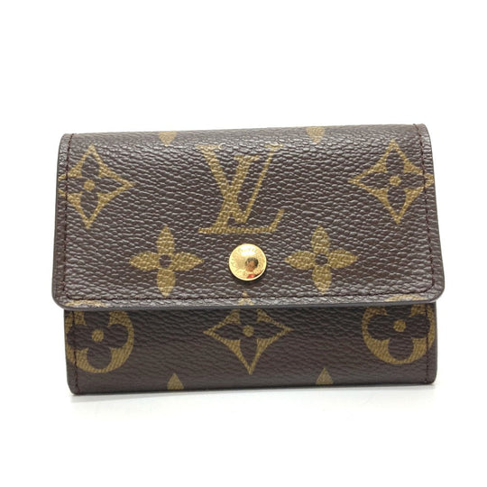 LOUIS VUITTON Coin case M61930 Monogram canvas Brown Monogram Portonet Plat Women Used Authentic