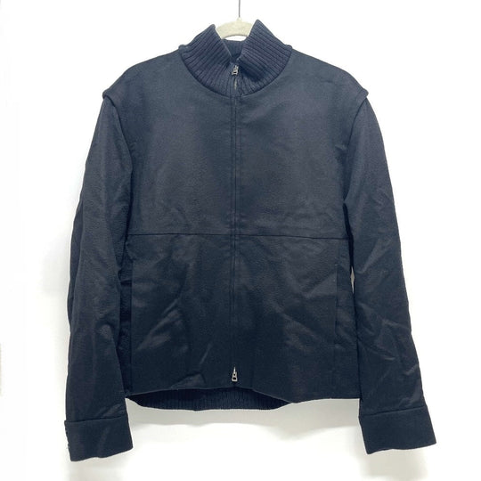 HUGO BOSS Blouson cashmere black Long sleeve zip up double zipper mens 50 Used Authentic