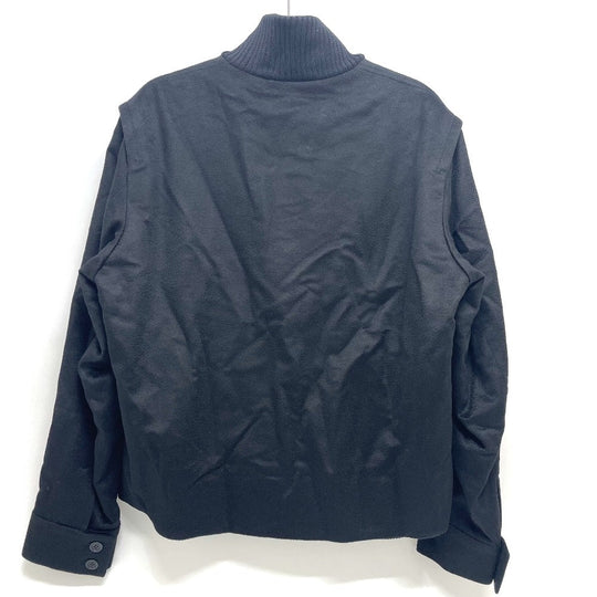 HUGO BOSS Blouson cashmere black Long sleeve zip up double zipper mens 50 Used Authentic