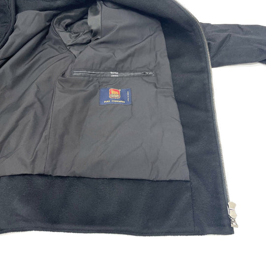 HUGO BOSS Blouson cashmere black Long sleeve zip up double zipper mens 50 Used Authentic