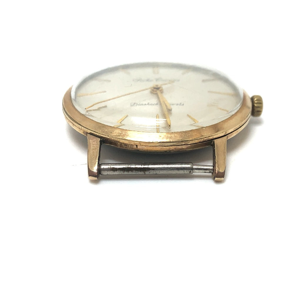 SEIKO Watches Hand Winding J14034 18KYG, leather gold Kronos white dial mens Used Authentic