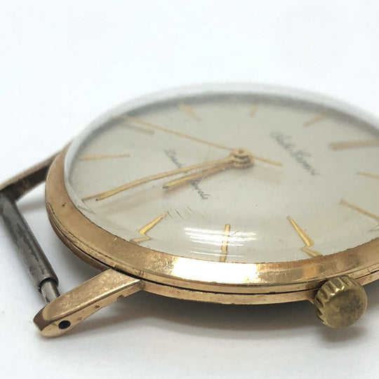 SEIKO Watches Hand Winding J14034 18KYG, leather gold Kronos white dial mens Used Authentic