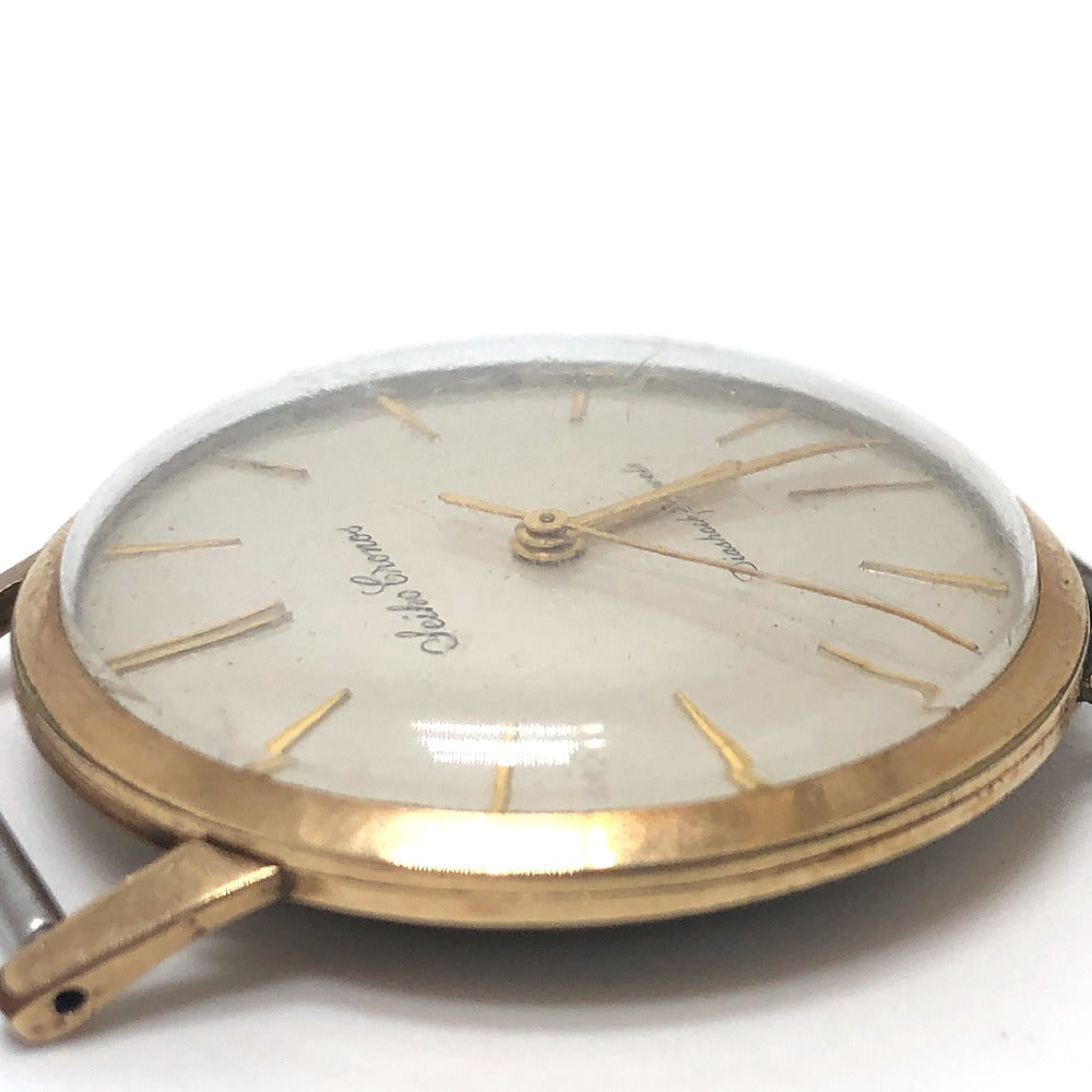 SEIKO Watches Hand Winding J14034 18KYG, leather gold Kronos white dial mens Used Authentic