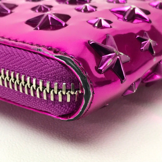 JIMMY CHOO Long Wallet Purse 163FILIPA.CIM Patent leather Metallic purple Zip Around long wallet Wallet unisex(Unisex) Used Authentic