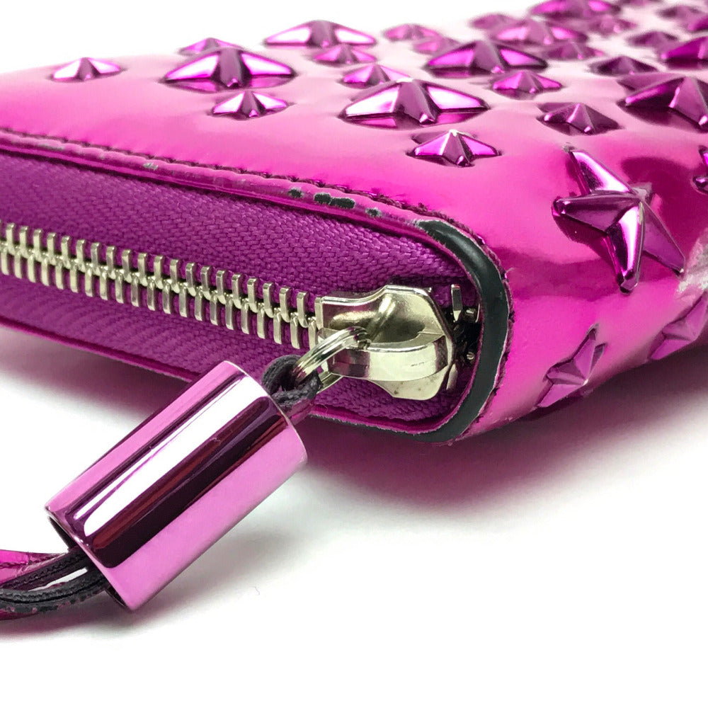 JIMMY CHOO Long Wallet Purse 163FILIPA.CIM Patent leather Metallic purple Star stud filipa Wallet unisex(Unisex) Used Authentic