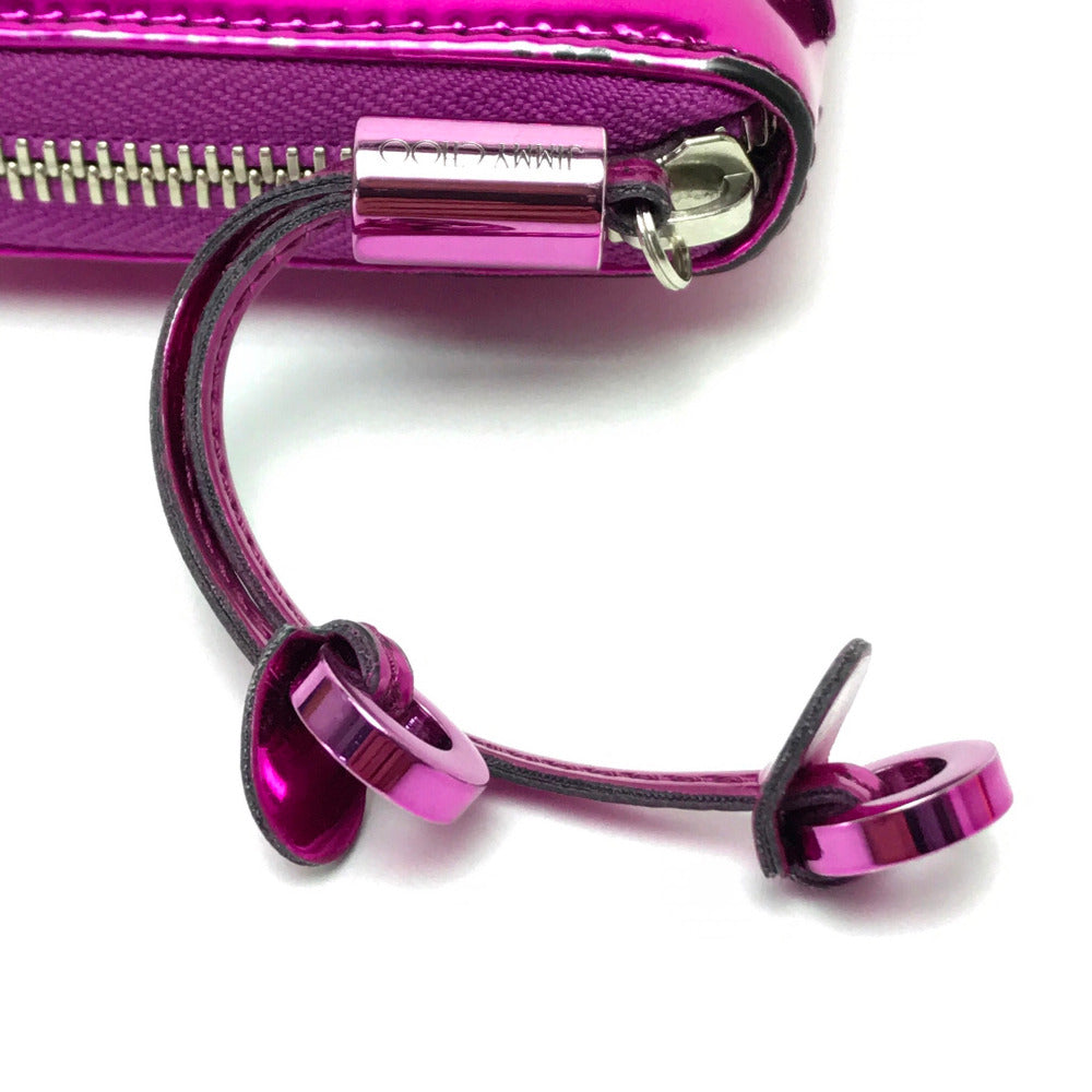 JIMMY CHOO Long Wallet Purse 163FILIPA.CIM Patent leather Metallic purple Star stud filipa Wallet unisex(Unisex) Used Authentic