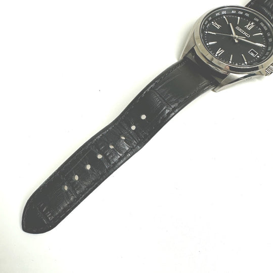 SEIKO Watches Solar Powered Radio Watch 7B75-0AB0 Stainless Steel Silver Seiko Selection Solar Powered black dial mens Used Authentic