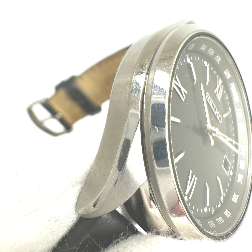 SEIKO Watches Solar Powered Radio Watch 7B75-0AB0 Stainless Steel Silver Seiko Selection Solar Powered black dial mens Used Authentic