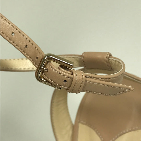 JIMMY CHOO Sandals Sequin beige shoes strap Women 35 1/2 Used Authentic