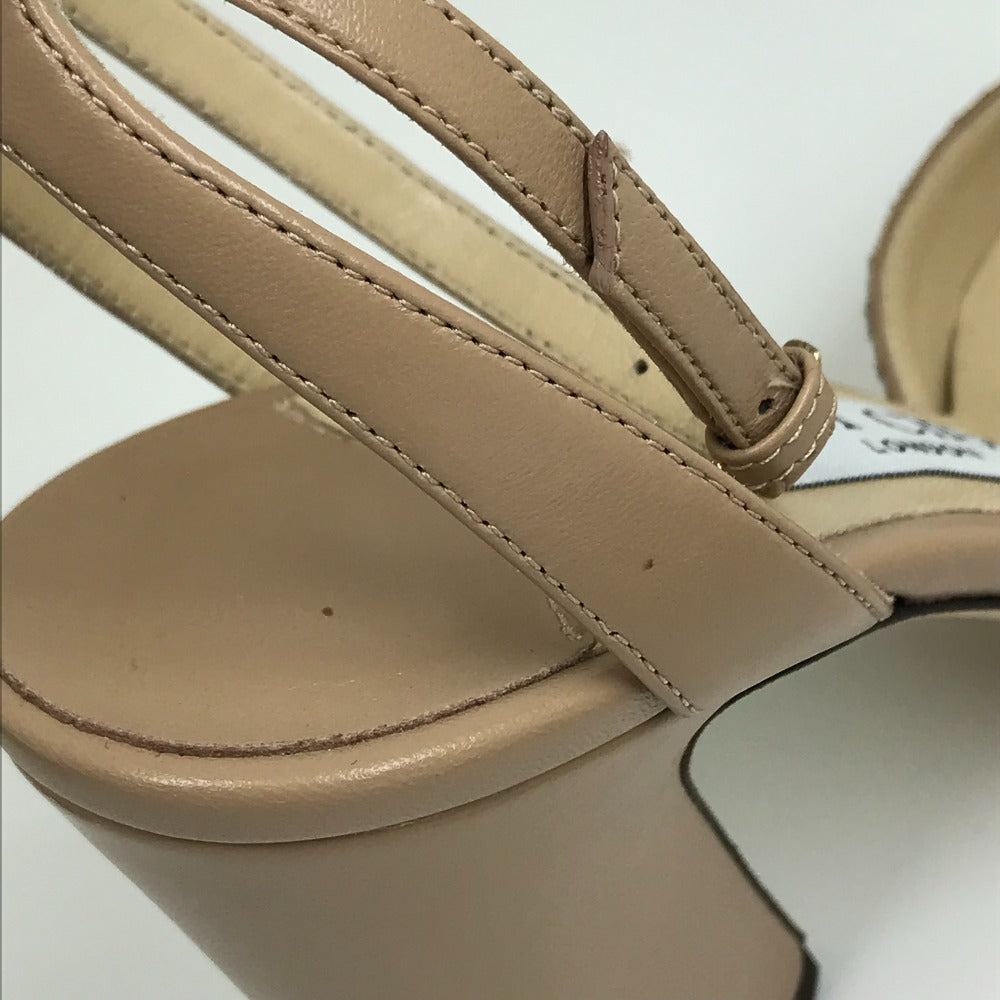 JIMMY CHOO Sandals Sequin beige shoes strap Women 35 1/2 Used Authentic