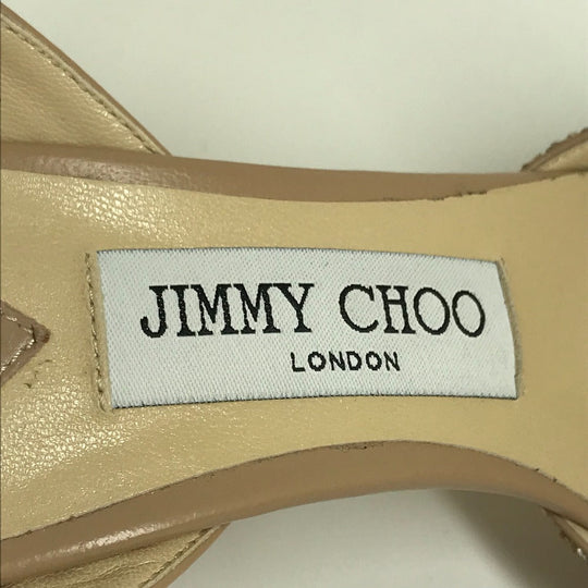 JIMMY CHOO Sandals Sequin beige shoes strap Women 35 1/2 Used Authentic