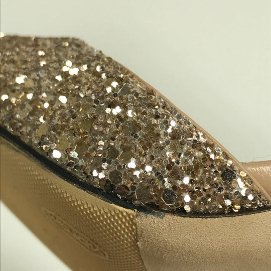 JIMMY CHOO Sandals Sequin beige shoes strap Women 35 1/2 Used Authentic