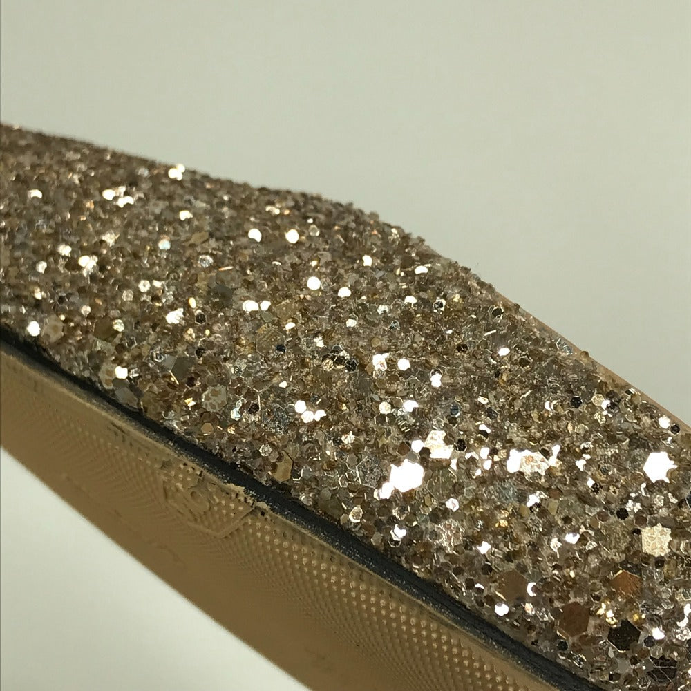 JIMMY CHOO Sandals Sequin beige shoes strap Women 35 1/2 Used Authentic