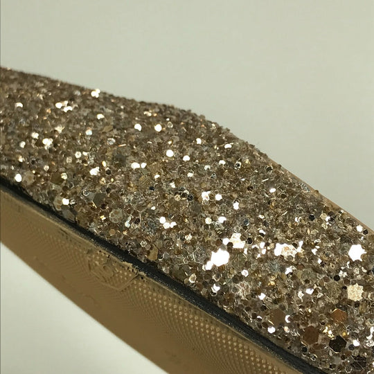 JIMMY CHOO Sandals Sequin beige shoes strap Women 35 1/2 Used Authentic