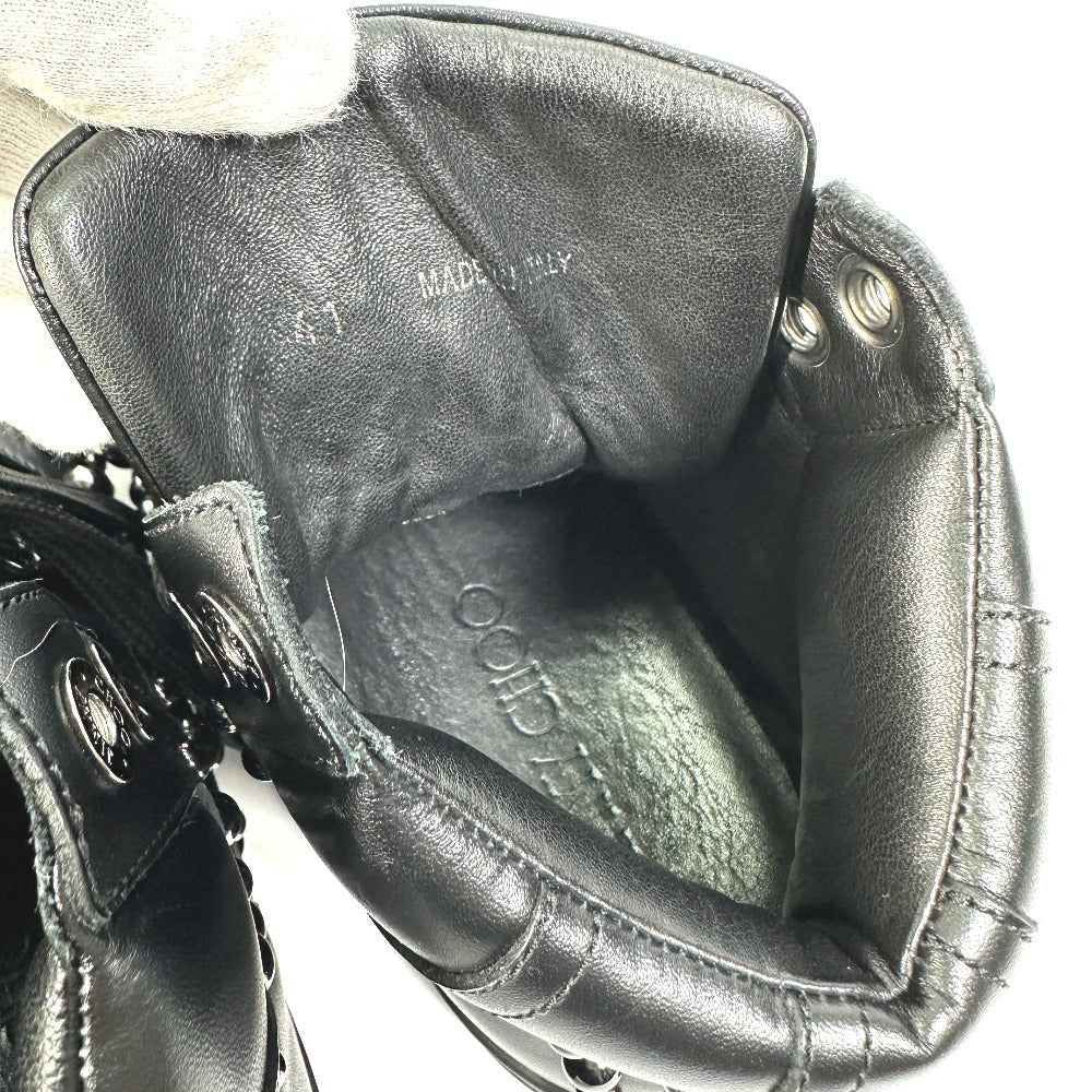 JIMMY CHOO sneakers leather black Leather shoes studded string 41