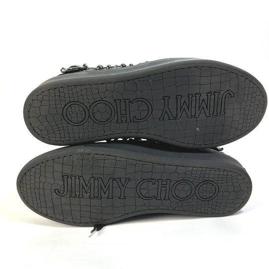 JIMMY CHOO sneakers leather black Leather shoes studded string 41