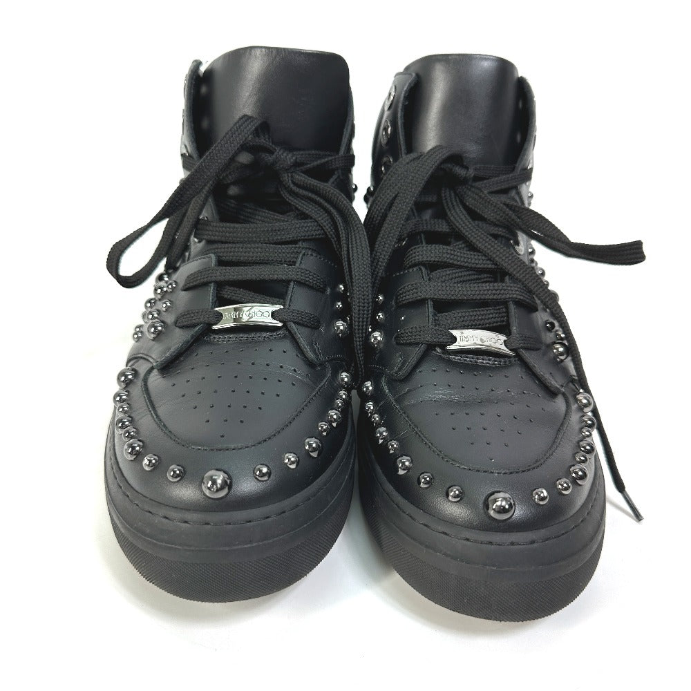 JIMMY CHOO sneakers leather black Leather shoes studded string 41