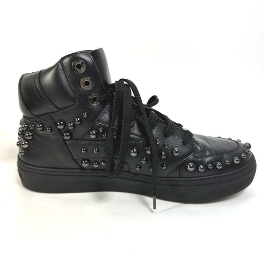 JIMMY CHOO sneakers leather black Leather shoes studded string 41