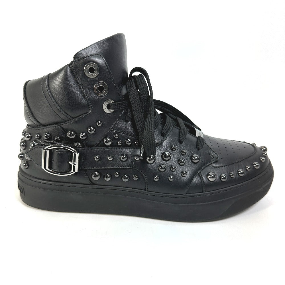 JIMMY CHOO sneakers leather black Leather shoes studded string 41