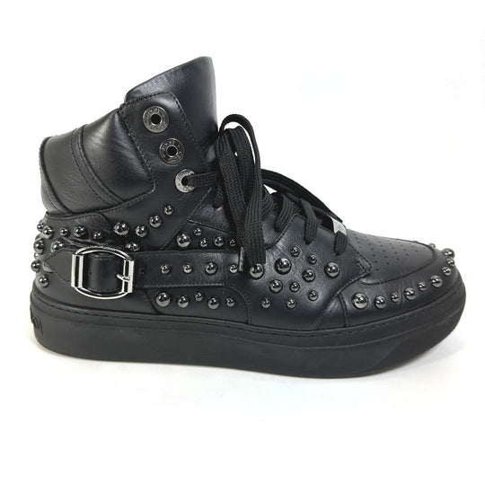 JIMMY CHOO sneakers leather black Leather shoes studded string 41
