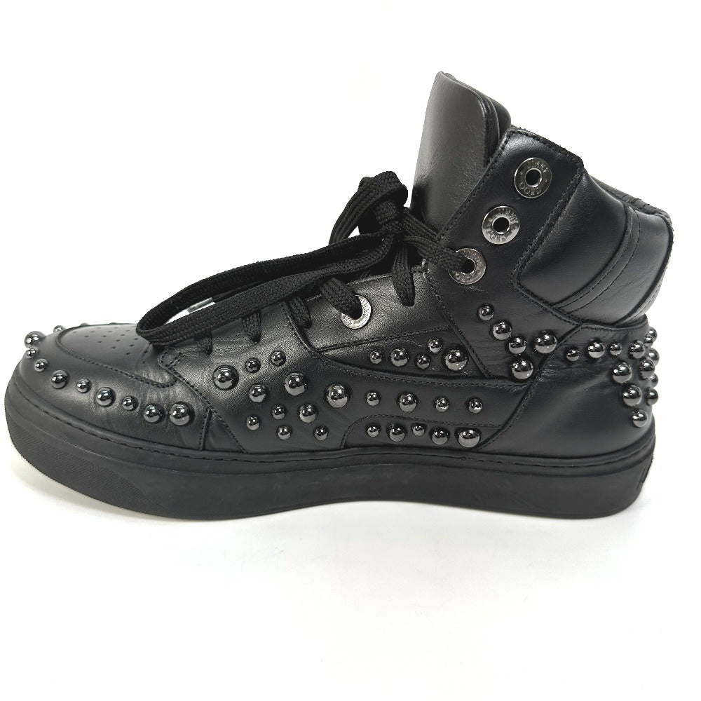 JIMMY CHOO sneakers leather black Leather shoes studded string 41