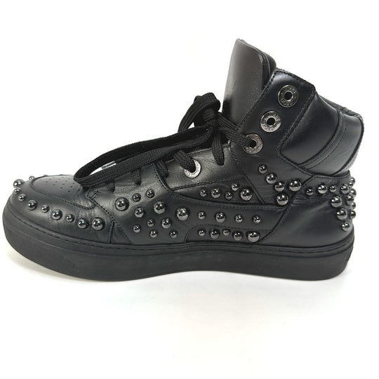 JIMMY CHOO sneakers leather black Leather shoes studded string 41
