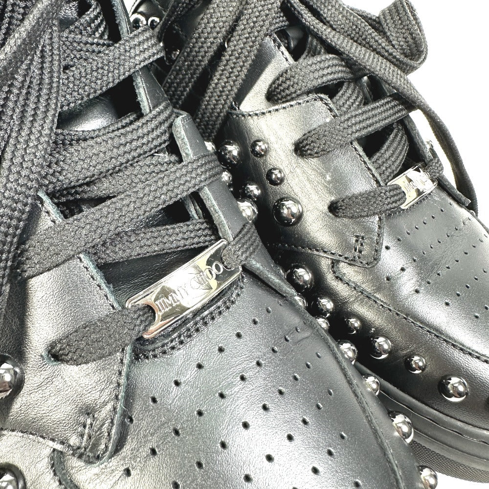 JIMMY CHOO sneakers leather black Leather shoes studded string 41