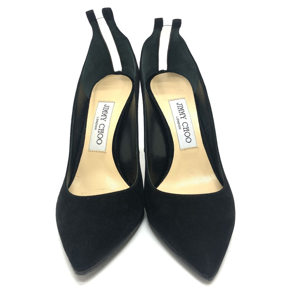 JIMMY CHOO pumps suede black With fur Women 36 Used Authentic