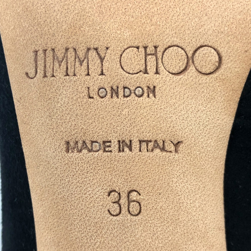 JIMMY CHOO pumps suede black With fur Women 36 Used Authentic