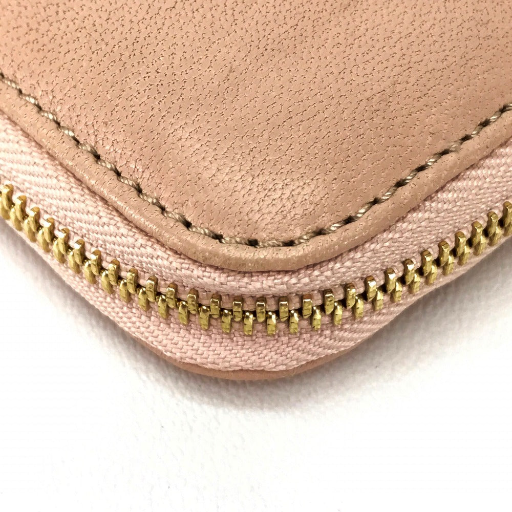 JIMMY CHOO Long Wallet Purse lambskin pink beige With Strap Wallet/long wallet Women Used Authentic