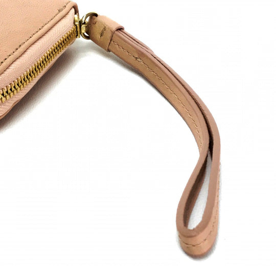 JIMMY CHOO Long Wallet Purse lambskin pink beige With Strap Wallet/long wallet Women Used Authentic