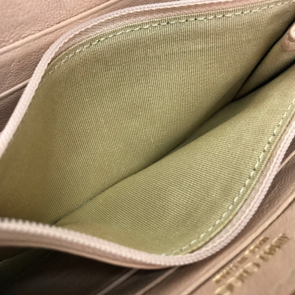 JIMMY CHOO Long Wallet Purse lambskin pink beige With Strap Wallet/long wallet Women Used Authentic