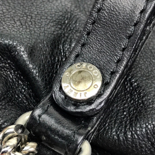 JIMMY CHOO Shoulder Bag leather black quilting Men's Women unisex(Unisex) Used Authentic
