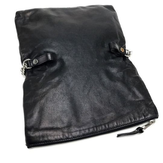 JIMMY CHOO Shoulder Bag leather black quilting Men's Women unisex(Unisex) Used Authentic