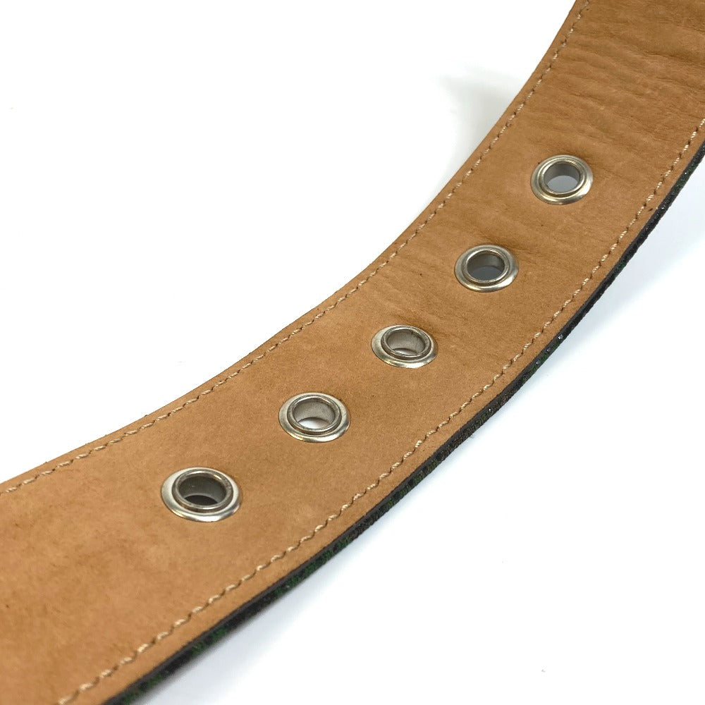JIMMY CHOO belt canvas green buckle Overall handle mens 90 Used Authentic