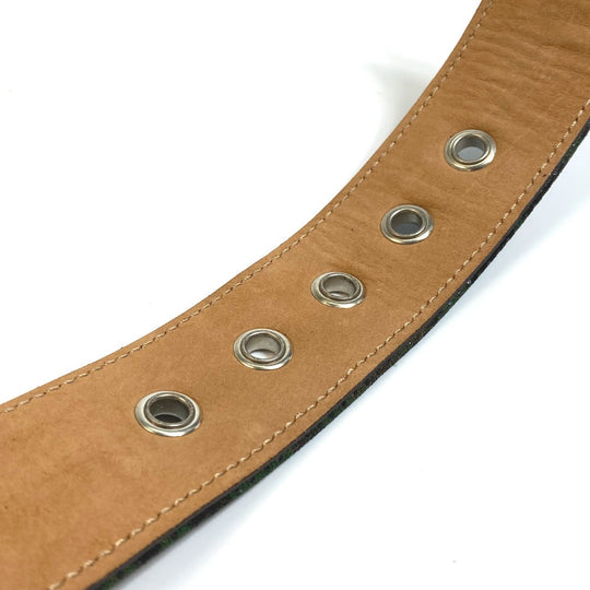 JIMMY CHOO belt canvas green buckle Overall handle mens 90 Used Authentic
