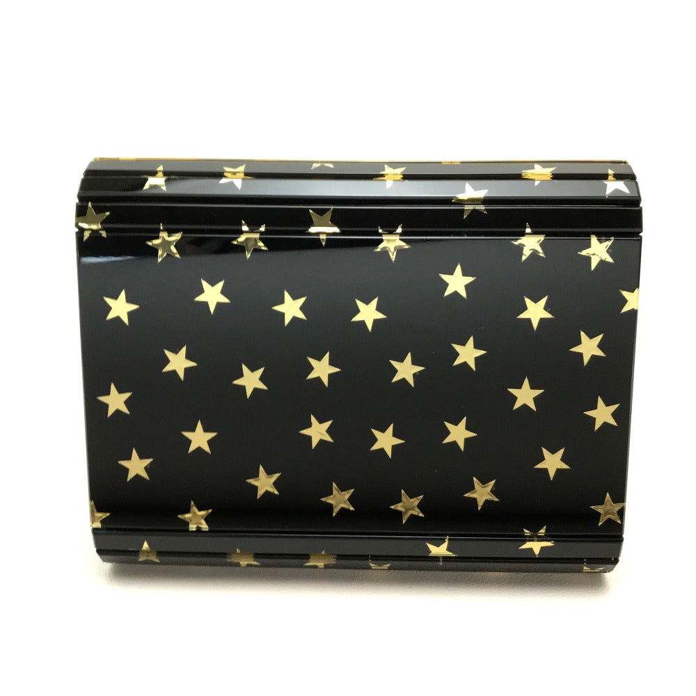 JIMMY CHOO Shoulder Bag Plastic / leather black Star star pattern mini bag clutch bag Women Used Authentic