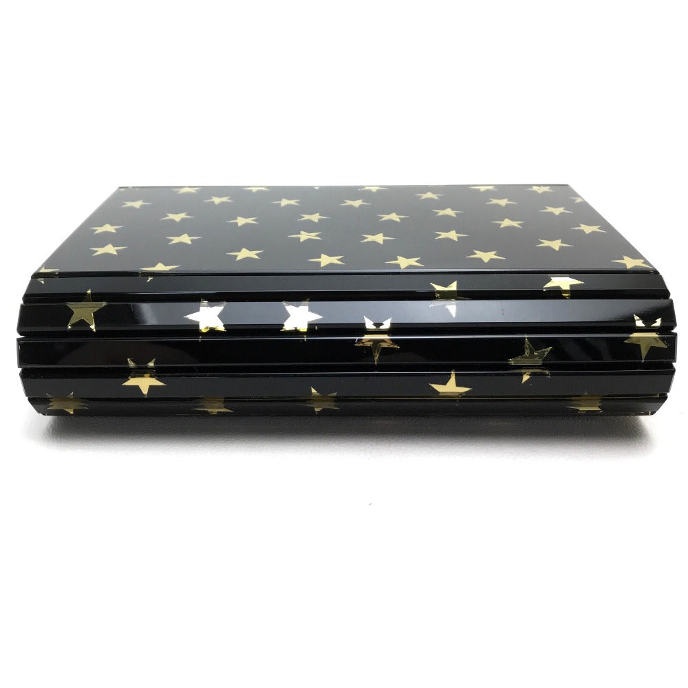 JIMMY CHOO Shoulder Bag Plastic / leather black Star star pattern mini bag clutch bag Women Used Authentic