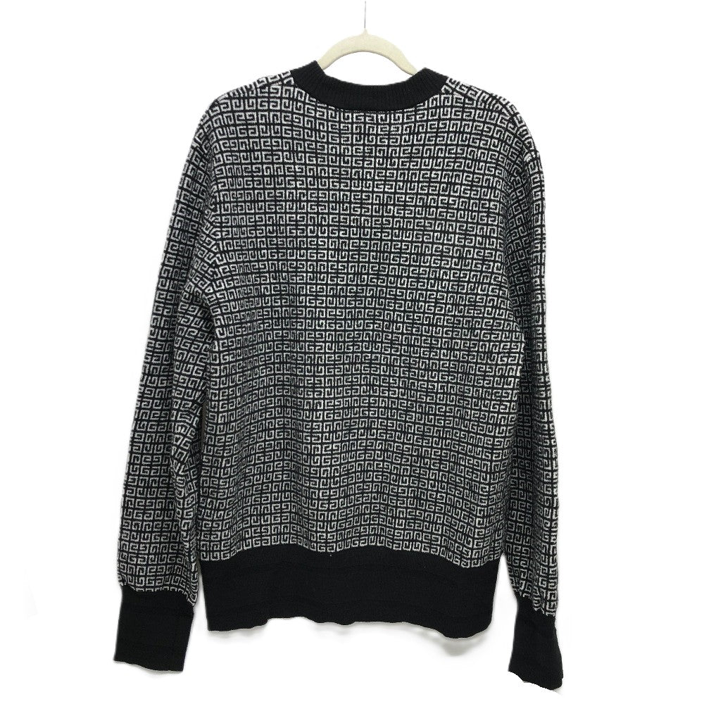 GIVENCHY sweater BM90H84Y9F cotton black Total pattern crew neck Ｌ