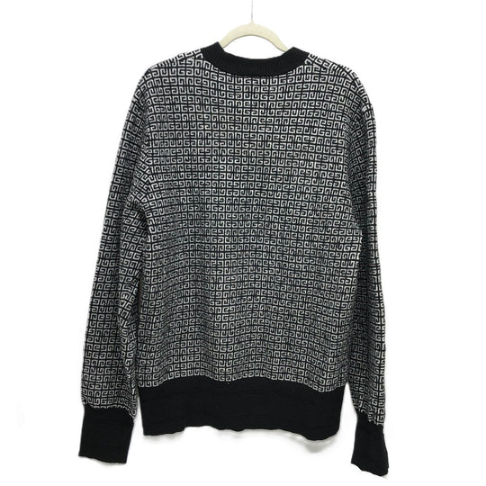 GIVENCHY sweater BM90H84Y9F cotton black Total pattern crew neck Ｌ