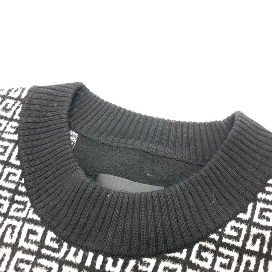 GIVENCHY sweater BM90H84Y9F cotton black Total pattern crew neck Ｌ