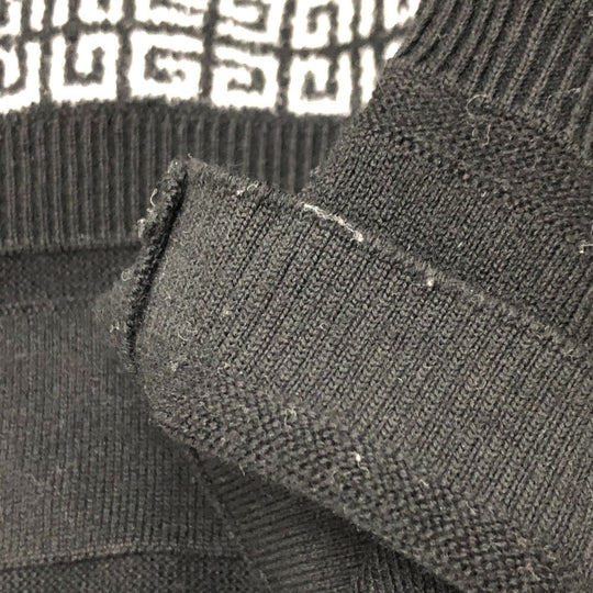 GIVENCHY sweater BM90H84Y9F cotton black Total pattern crew neck Ｌ