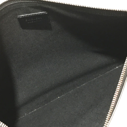 GIVENCHY Clutch bag leather Black x white business bag Star design mens Used Authentic