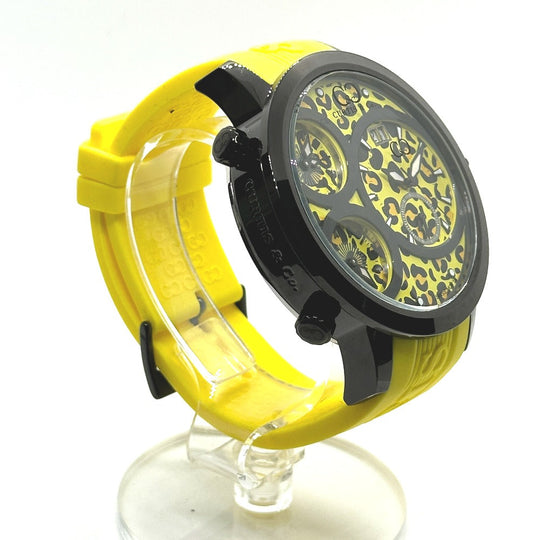 Curtis& Co. Watches Quartz SUW57JPJGY-B Stainless Steel, Rubber Belt yellow BIG Time WORLD yellow dial mens Used Authentic