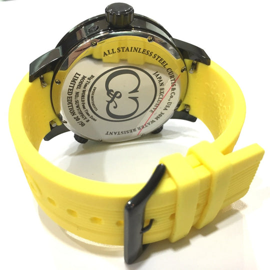 Curtis& Co. Watches Quartz SUW57JPJGY-B Stainless Steel, Rubber Belt yellow BIG Time WORLD yellow dial mens Used Authentic