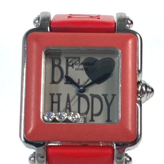 Chopard Watches Quartz 27/8896-402 rubber Red Happy sports BE HAPPY 3P Diamond Women Used Authentic