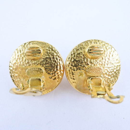 CHANEL Earring Plated Gold, Faux Pearl gold Women Used Authentic