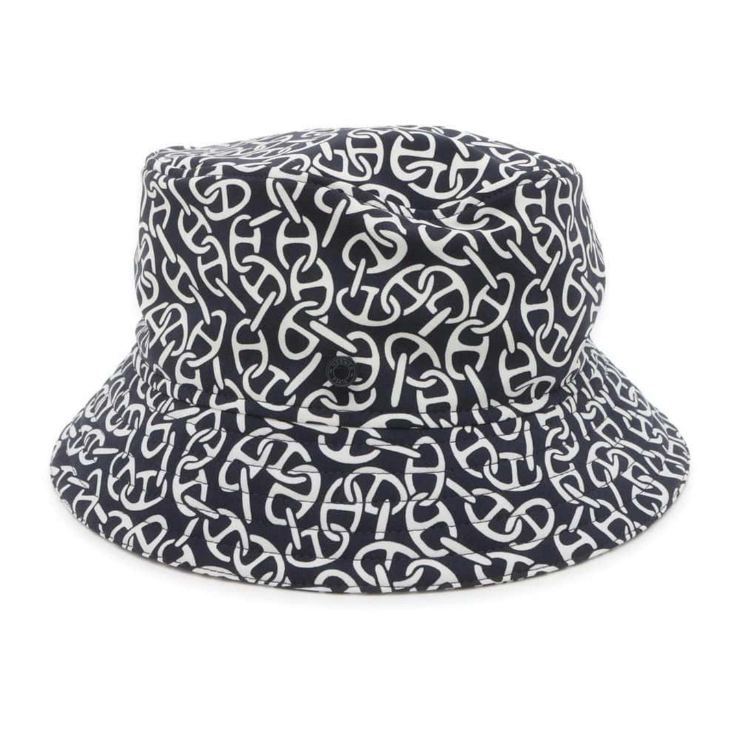 HERMES Hat Harper Nylon Polyurethane Blue Noir Preloved