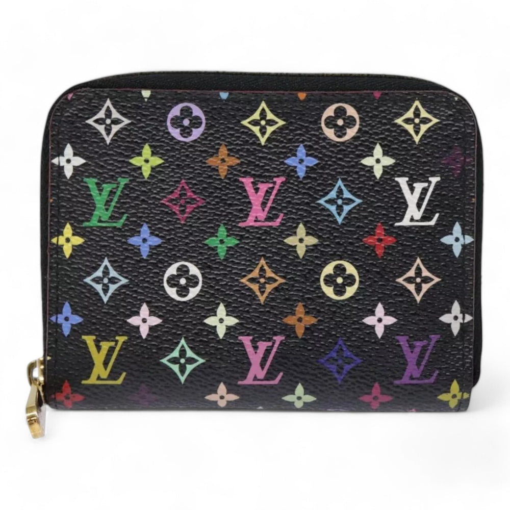 Louis Vuitton Monogram Zippy Coin Purse Multicolor Black Women's Canvas Wallet